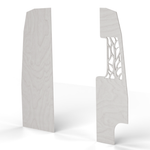 Vankea Sprinter 170" Partition Wall Kit – Shower Wall &amp; Leaf-Design Divider Panel (15-Ply Plywood, White Stain)