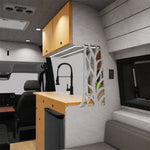 Van Partition Wall System – Modular Interior Divider with Bathroom Wall &amp; Decorative Leaf Panel