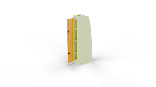 Vankea Slim Tall Storage Cabinet – Curved Narrow Van Cabinet with Adjustable Shelves