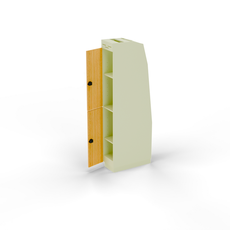 Vankea Slim Tall Storage Cabinet – Curved Narrow Van Cabinet with Adjustable Shelves