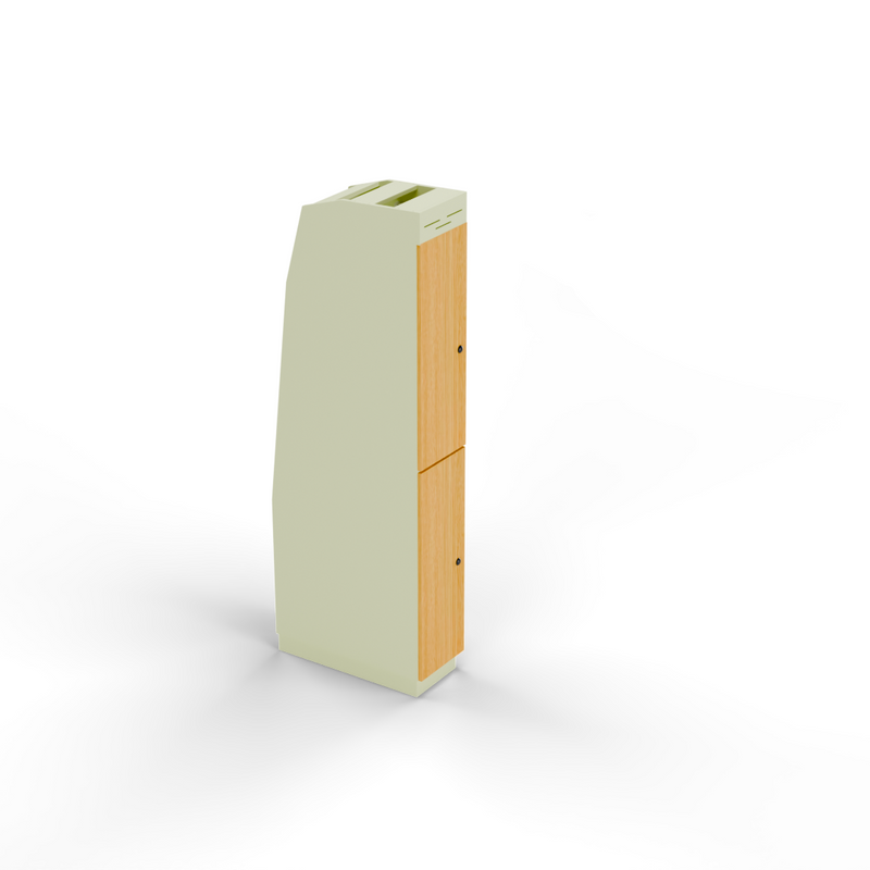 Vankea Slim Tall Storage Cabinet – Curved Narrow Van Cabinet with Adjustable Shelves