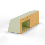 Vankea Overhead Microwave Wall Cabinet – Left (Lightweight Campervan Storage, Bamboo/Sage)