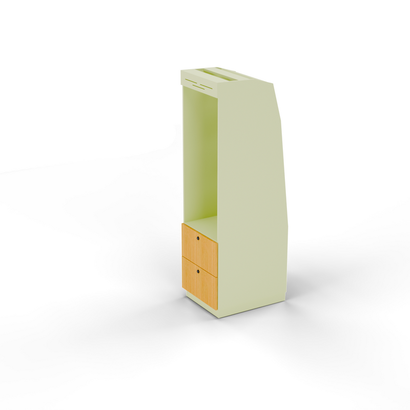 Slim Tall Refrigerator Cabinet – Sprinter 170 Van Conversion Cabinetry with 2 Storage Drawers