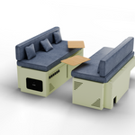Vankea Dinette Bench Set for Camper Vans | Left &amp; Right Seat Boxes with Storage &amp; Battery Bay