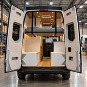 Lightweight White Dinette to Bed Benches for Sprinter 144 Campervans with 3-in-1 Functionality | Vankea