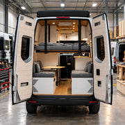 Lightweight White Dinette to Bed Benches for Sprinter 144 Campervans with 3-in-1 Functionality | Vankea