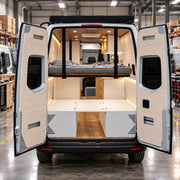 Lightweight White Dinette to Bed Benches for Sprinter 144 Campervans with 3-in-1 Functionality | Vankea