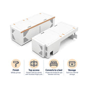 Lightweight White Dinette to Bed Benches for Sprinter 144 Campervans with 3-in-1 Functionality | Vankea