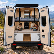 Lightweight White Dinette to Bed Benches for Sprinter 144 Campervans with 3-in-1 Functionality | Vankea