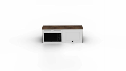Vankea Wall Cabinet with Microwave Compartment (Left Side)