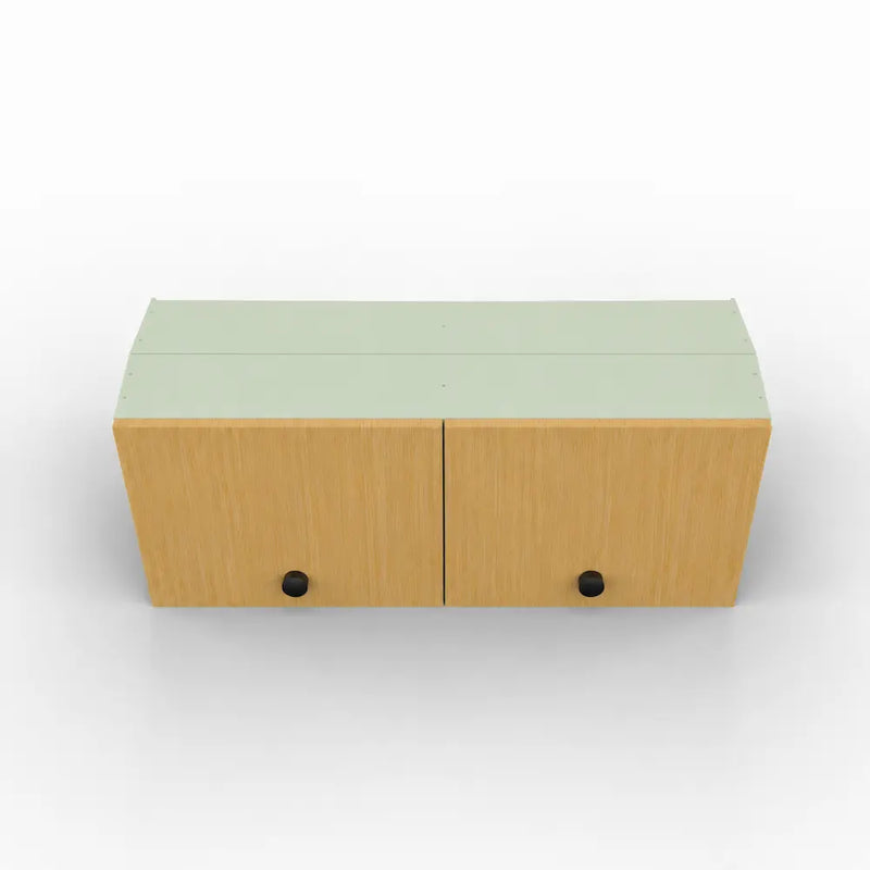 Van Upper Wall Cabinet – Bamboo Doors, Pastel Sage Body