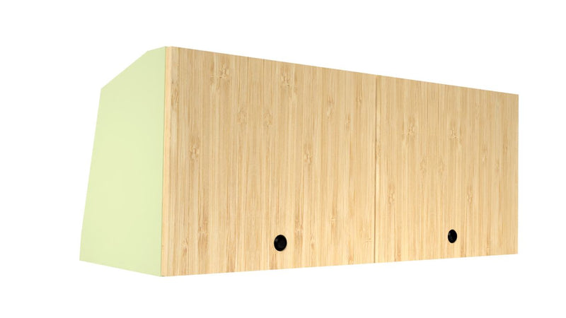 Van Overhead Wall Cabinet – Bamboo Doors, Pastel Sage Body