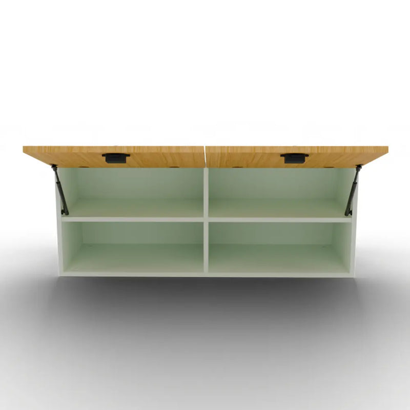 Van Upper Wall Cabinet – Bamboo Doors, Pastel Sage Body