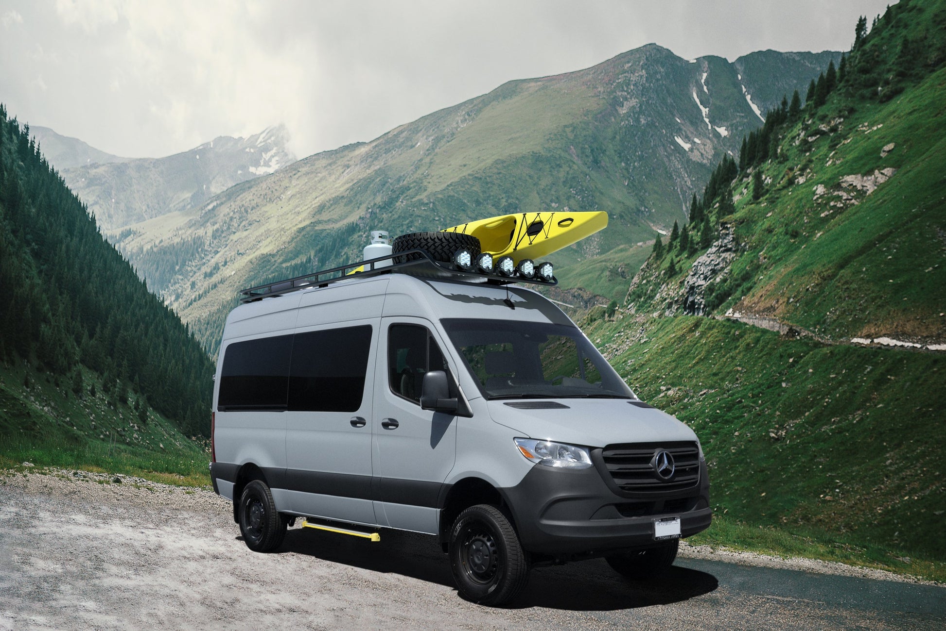 Roof Rack for Mercedes Sprinter Front View