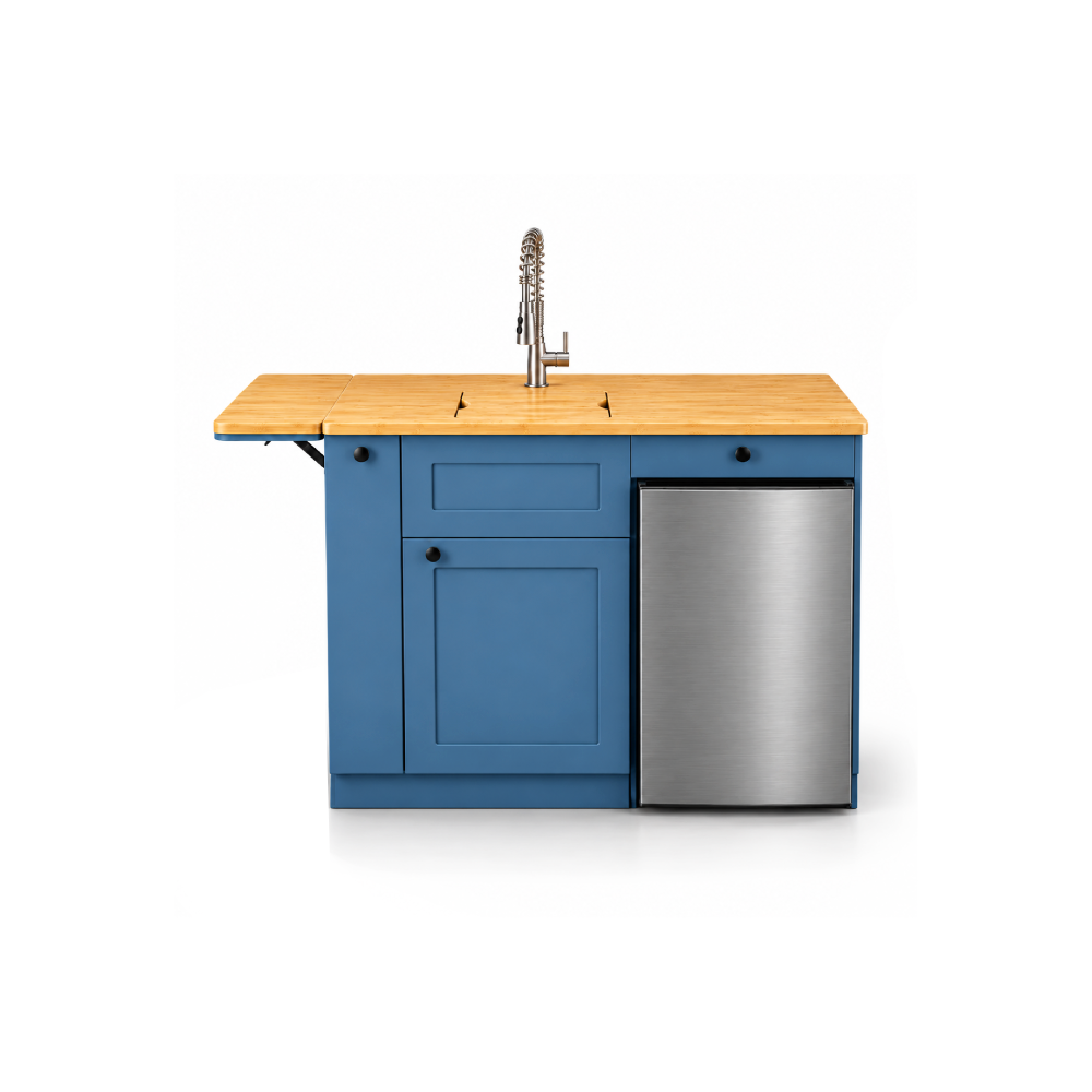 Ford Transit Van Kitchen Cabinet with Bamboo Top and Pull-Out Storage | Vankea