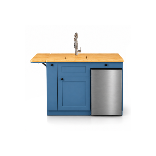 Ford Transit Van Kitchen Cabinet with Bamboo Top and Pull-Out Storage | Vankea