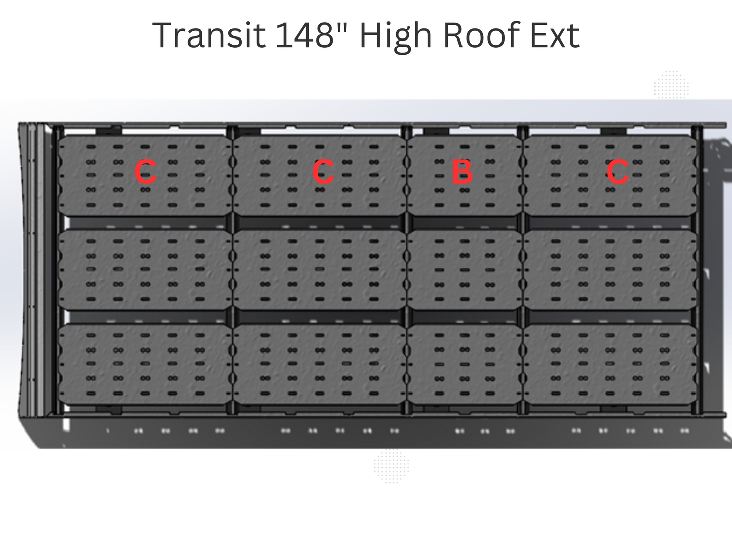 TRANSIT VAN 148" HIGH ROOF EXT STRATA ROOF RACK