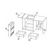 White Kitchen Cabinet with Fold-Out Bamboo Counter for Campervan | Vankea