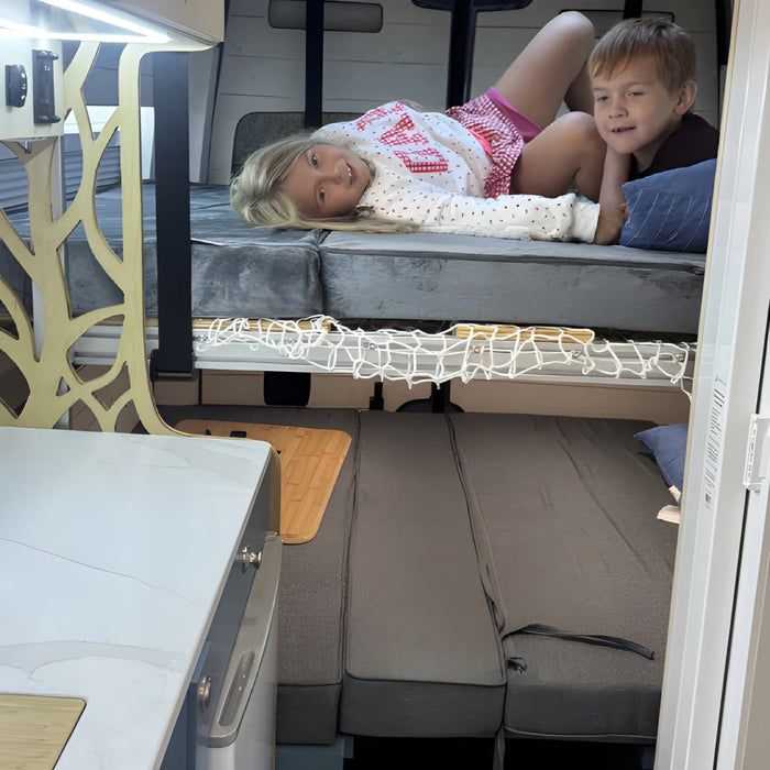 Stormy Sea Dinette Bench to Bed for Your Ford Transit 148WB | Vankea