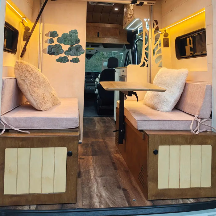 Stormy Sea Dinette Bench to Bed for Your Ford Transit 148WB | Vankea