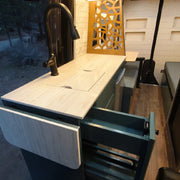 Ford Transit Van Kitchen Cabinet with Bamboo Top and Pull-Out Storage | Vankea