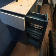 Ford Transit Van Kitchen Cabinet with Bamboo Top and Pull-Out Storage | Vankea