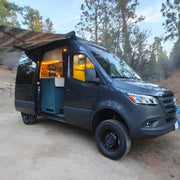 Ford Transit Van Kitchen Cabinet with Bamboo Top and Pull-Out Storage | Vankea