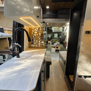 Ford Transit Van Kitchen Cabinet with Bamboo Top and Pull-Out Storage | Vankea