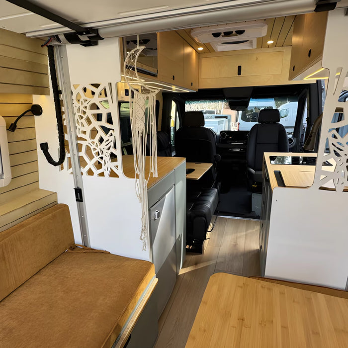 Fully Assembled Sprinter Van Overhead Wall Cabinet with 2 Compartments & LED Light | Vankea