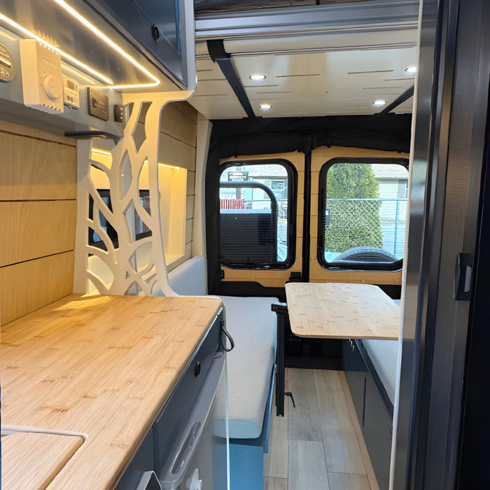 Stormy Sea Dinette Bench to Bed for Your Ford Transit 148WB | Vankea